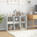 6 Cube Bookshelf with Back Guardrail for Living Room Bedroom