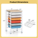 6-Drawer Rolling Storage Cart with Wooden Tabletop