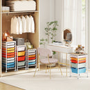 6-Drawer Rolling Storage Cart with Wooden Tabletop