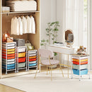 6-Drawer Rolling Storage Cart with Wooden Tabletop