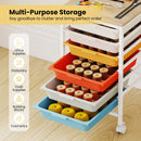6-Drawer Rolling Storage Cart with Wooden Tabletop
