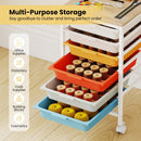 6-Drawer Rolling Storage Cart with Wooden Tabletop