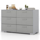 6 Drawer Storage Cabinet with Metal Legs Handles with Anti-Toppling Devices-Grey