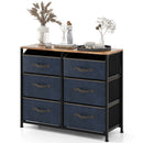 6-Drawer Dresser with Metal Frame and Anti-toppling Devices-Rustic Brown