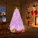 6 FT Flocked Artificial Xmas Tree Hinged with 350 LED Lights