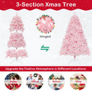 6 FT Flocked Artificial Xmas Tree Hinged with 350 LED Lights