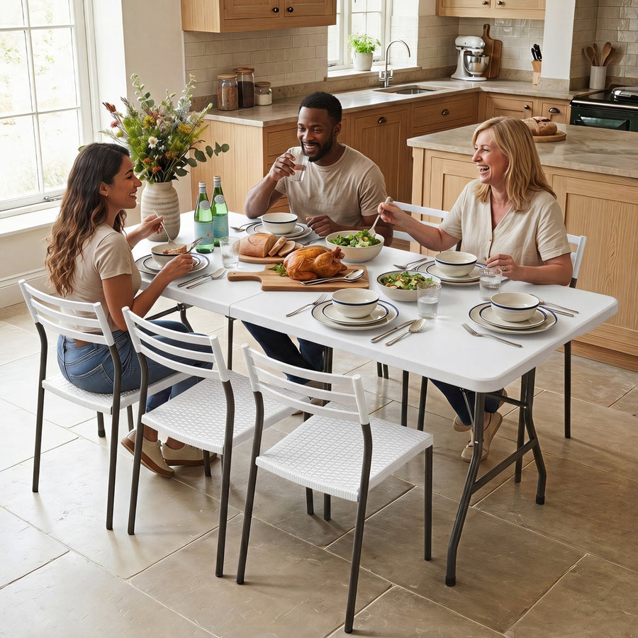6 FT Fold-in-Half Camping Table with Carrying Handle