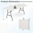 6 FT Fold-in-Half Camping Table with Carrying Handle