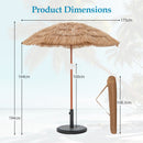 6 FT Thatched Beach Umbrella with Push Button Tilt Carrying Bag Set of 2