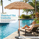 6 FT Thatched Beach Umbrella with Push Button Tilt Carrying Bag Set of 2