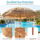 6 FT Thatched Beach Umbrella with Push Button Tilt Carrying Bag Set of 2