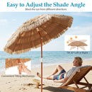 6 FT Thatched Beach Umbrella with Push Button Tilt Carrying Bag Set of 2