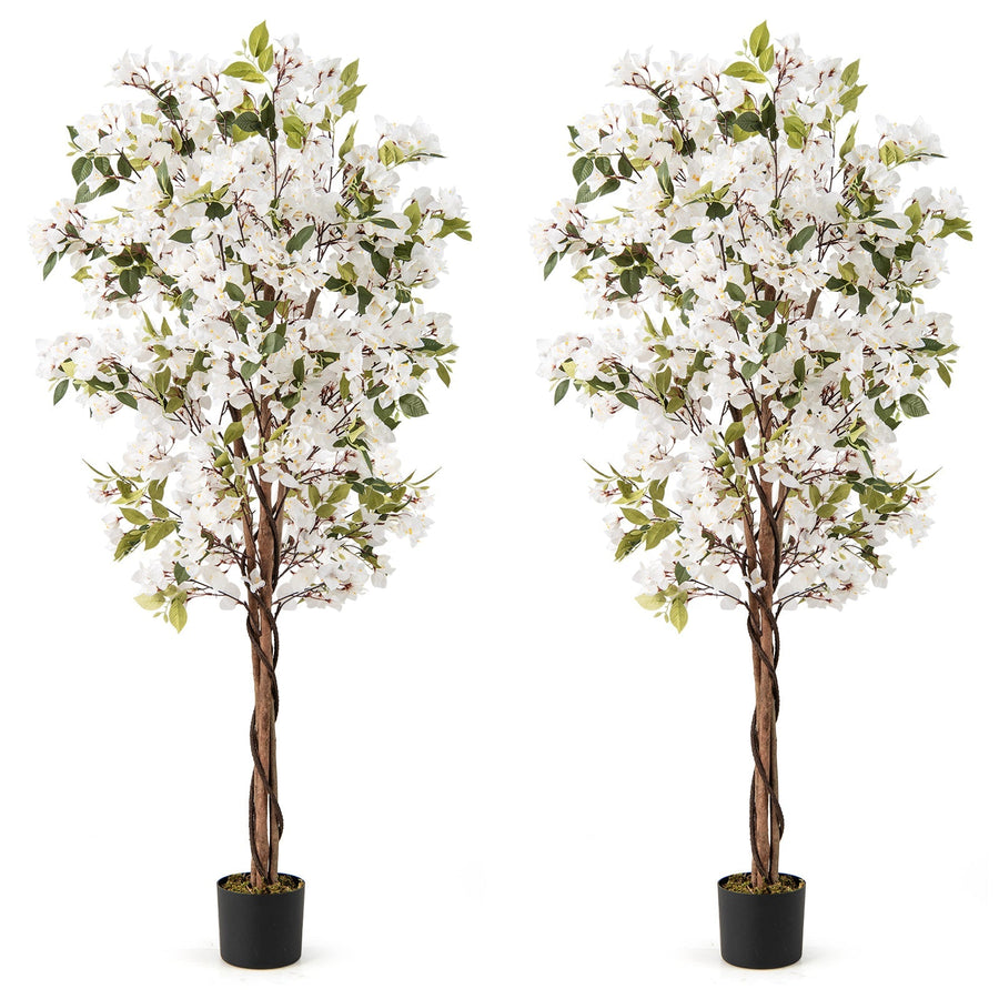 6 Feet Artificial Bougainvillea Tree with 910 White Flowers