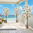 6 Feet Artificial Bougainvillea Tree with 910 White Flowers