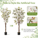 6 Feet Artificial Bougainvillea Tree with 910 White Flowers