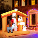 6 Feet Christmas Inflatables Nativity Scene Outdoor Decoration with Built-in LED Lights