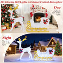 6 Feet Christmas Lighted Reindeer and Santa's Sleigh Decoration with 4 Stakes