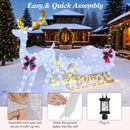 6 Feet Christmas Lighted Reindeer and Santa's Sleigh Decoration with 4 Stakes
