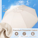 6 Feet Patio Umbrella with Fringe with Push Button Tilt and Wood Pole
