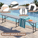 6 Foot Folding Bench with Carrying Handle - 660 lb Capacity