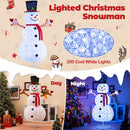 6 Feet Pre-Lit Christmas Snowman with Built-in Lights and Black Hat