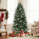 5 Feet Pre-Lit Artificial Christmas Tree with 8 Modes LED Lights with Berries