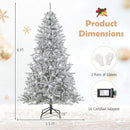 6 Feet Snow-flocked Artificial Christmas Tree Pre-lit Hinged with 81 Sphere Lights and Remote