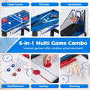 6-In-1 Combo Game Table with Basketball Billiards Ping Pong Hockey Shuffleboard
