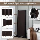 6 Panel Rolling Room Divider on Wheels - 5.7 Feet Tall