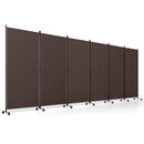 6-Panel Folding Room Divider with Wheels