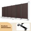 6-Panel Folding Room Divider with Wheels