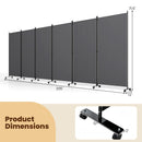 6-Panel Folding Room Divider with Wheels