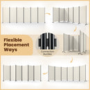 6-Panel Folding Room Divider with Wheels
