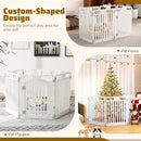 6-Panel Tall Dog Playpen Foldable Pet Fence with Locking Door-White