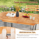 6 Person 71 Inch Patio Dining Table with Teak Wood Tabletop
