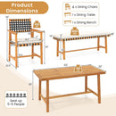 6-Piece Patio Dining Set for 5-6 People Farmhouse Furniture
