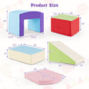 6 Pieces Foam Climbing Blocks Soft Play Climbing for Toddlers with Tunnel