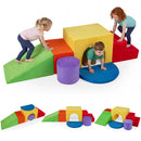 Foam Climbing Blocks Set with Slide and Tunnel - 6 Pieces