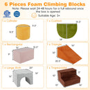 Foam Climbing Blocks Set with Slide and Tunnel - 6 Pieces