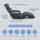 6-Position Adjustable Floor Chair with Adjustable Armrests and Footrest