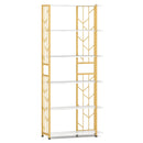 6-Tier Bookshelf Modern Geometric Bookcase with Heavy-duty Metal Frame and Anti-tipping Kits