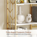 6-Tier Bookshelf Modern Geometric Bookcase with Heavy-duty Metal Frame and Anti-tipping Kits