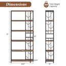 6-Tier Bookshelf Modern Geometric Bookcase with Heavy-duty Metal Frame and Anti-tipping Kits