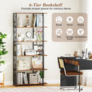 6-Tier Bookshelf Modern Geometric Bookcase with Heavy-duty Metal Frame and Anti-tipping Kits