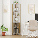 6-Tier Corner Shelf 67 Inches Tall Corner Bookshelf with Cabinet Industrial Bookcase