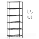 6-Tier Metal Storage Shelving Unit with V-Shaped Wire Rack and 900 LBS Capacity-Black