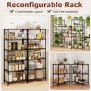 6-Tier Metal Storage Shelving Unit with V-Shaped Wire Rack and 900 LBS Capacity-Black