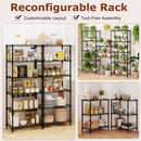 6-Tier Metal Storage Shelving Unit with V-Shaped Wire Rack and 900 LBS Capacity-Black