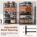 6-Tier Metal Storage Shelving Unit Set of 2 Adjustable Utility Shelf with V-Shaped Wire Rack-Black