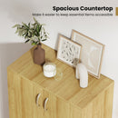 6-Tier Modern Freestanding Wooden Shoe Cabinet with Doors and Removable Shelves-Oak